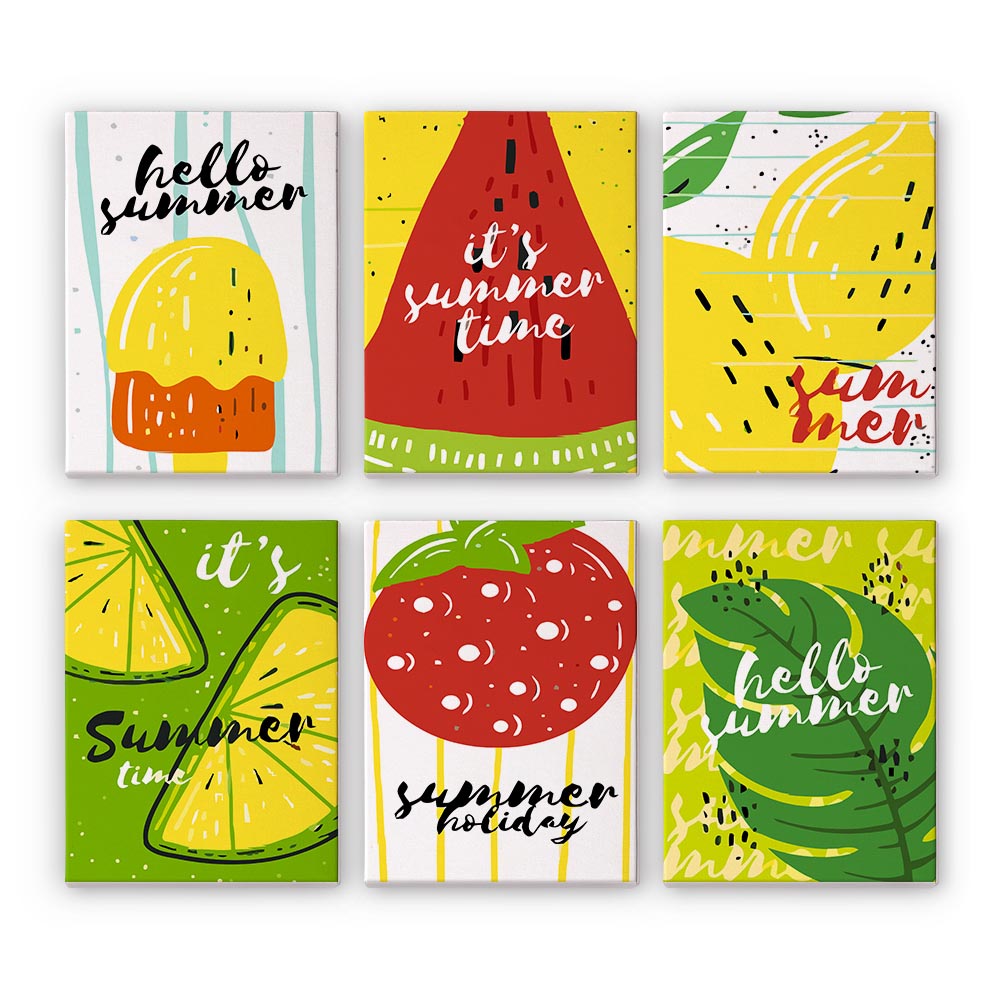 Paint by Numbers – 6 Mini Paintings | Summer Fruits & Fun Set