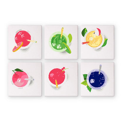 Paint by Numbers – 6 Mini Paintings | Top View Summer Drinks Set