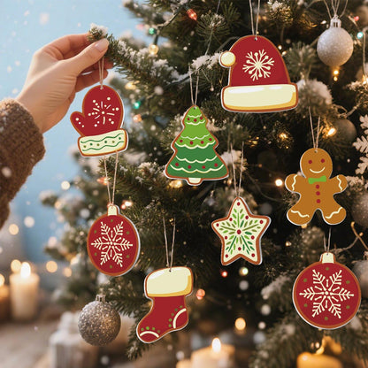 Paint by Numbers – 8 Christmas Ornaments – Classic Red & Green Cookie Set