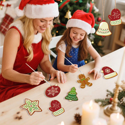 Paint by Numbers – 8 Christmas Ornaments – Classic Red & Green Cookie Set