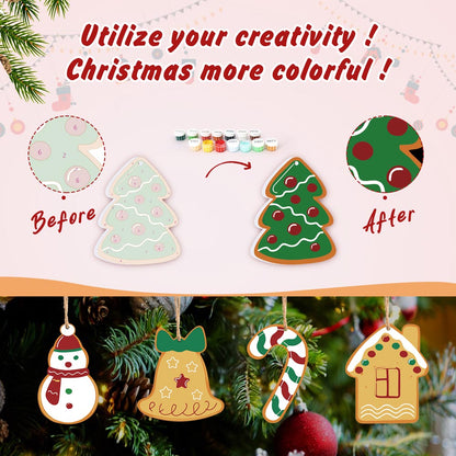 Paint by Numbers – 8 Christmas Ornaments – Cozy Gingerbread Classics Set