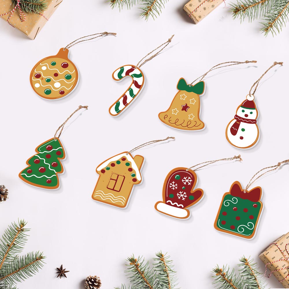 Paint by Numbers – 8 Christmas Ornaments – Cozy Gingerbread Classics Set