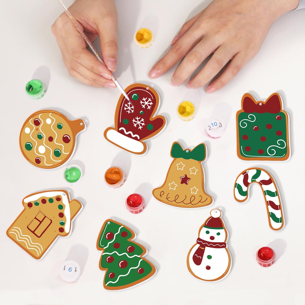 Paint by Numbers – 8 Christmas Ornaments – Cozy Gingerbread Classics Set