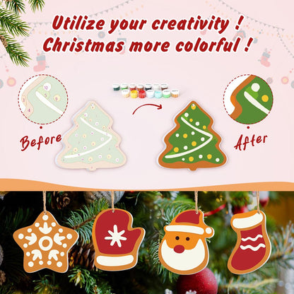 Paint by Numbers – 8 Christmas Ornaments – Festive Icons & Gingerbread Set
