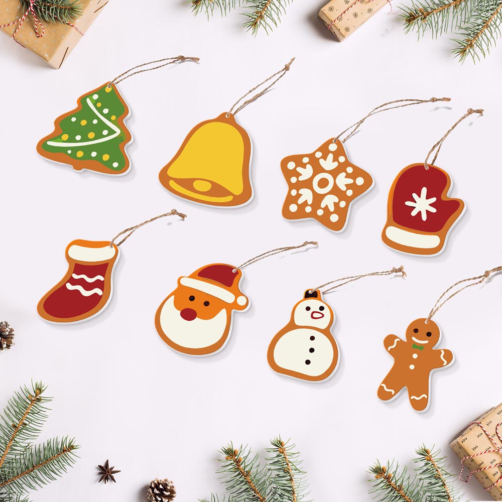 Paint by Numbers – 8 Christmas Ornaments – Festive Icons & Gingerbread Set