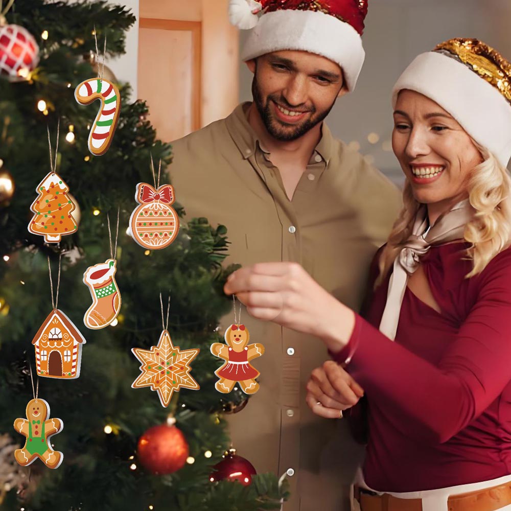 Paint by Numbers – 8 Christmas Ornaments – Gingerbread Family & Sweets Set