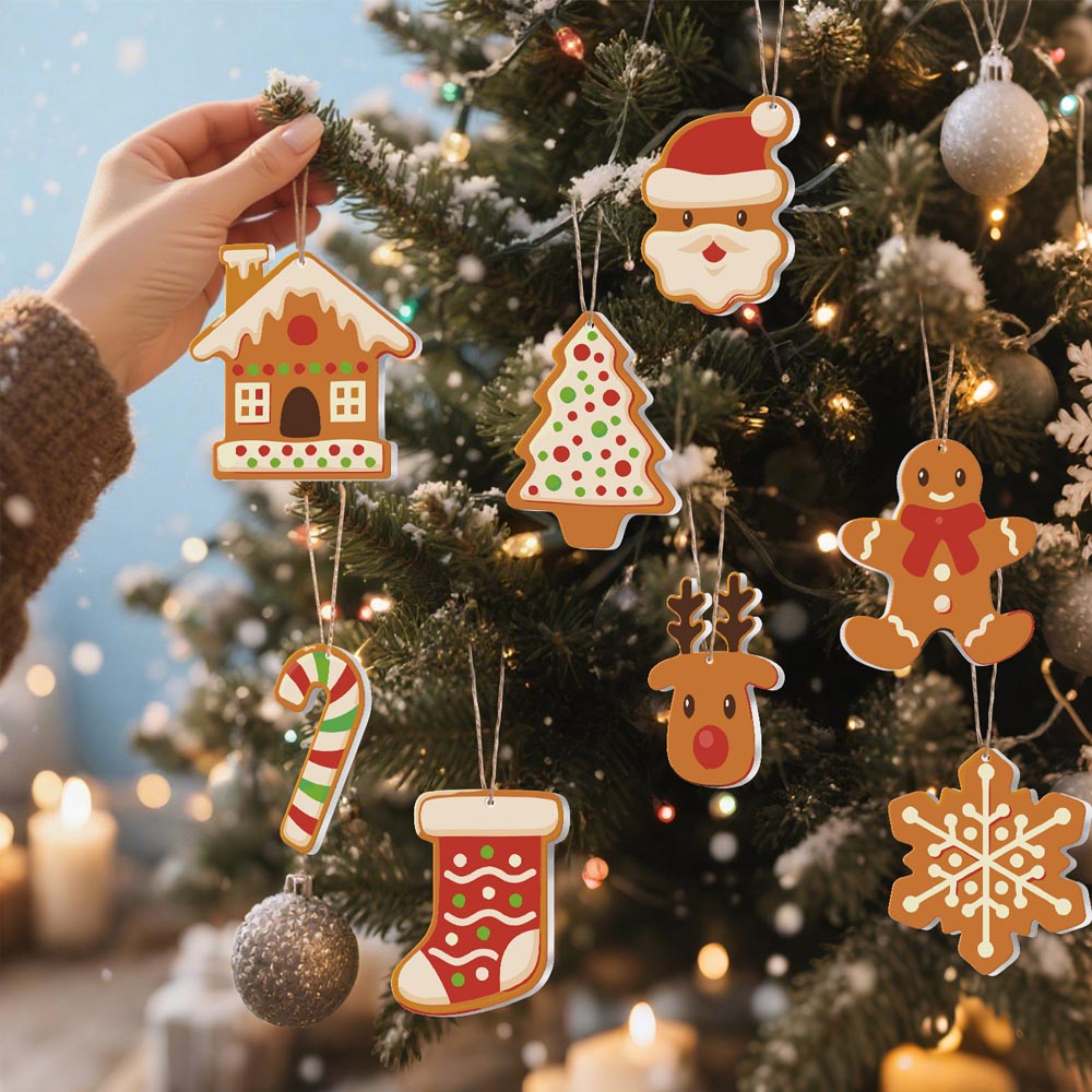 Paint by Numbers – 8 Christmas Ornaments – Gingerbread Style Holiday Set