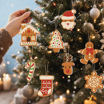 Paint by Numbers – 8 Christmas Ornaments – Gingerbread Style Holiday Set