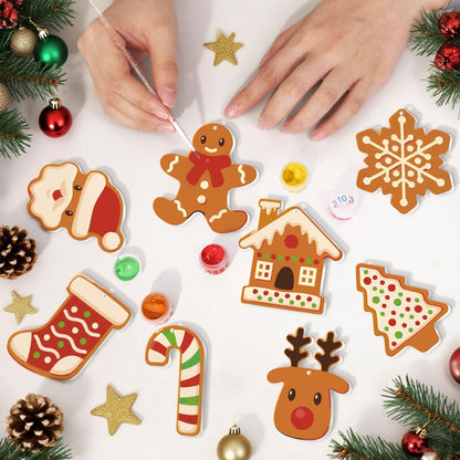 Paint by Numbers – 8 Christmas Ornaments – Gingerbread Style Holiday Set