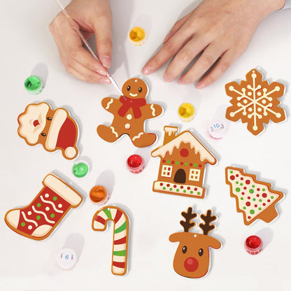 Paint by Numbers – 8 Christmas Ornaments – Gingerbread Style Holiday Set