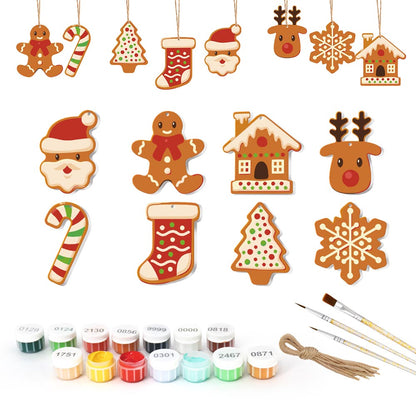 Paint by Numbers – 8 Christmas Ornaments – Gingerbread Style Holiday Set