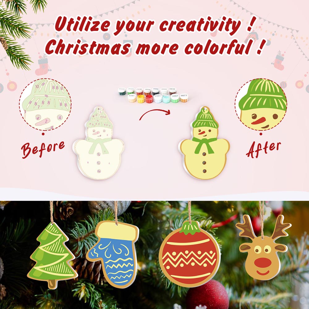 
Paint by Numbers – 8 Christmas Ornaments – Nordic Charm & Woodland Set