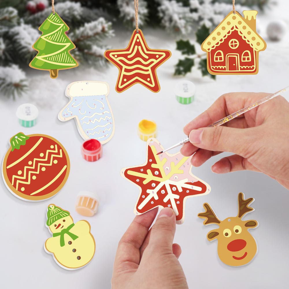 Paint by Numbers – 8 Christmas Ornaments – Nordic Charm & Woodland Set