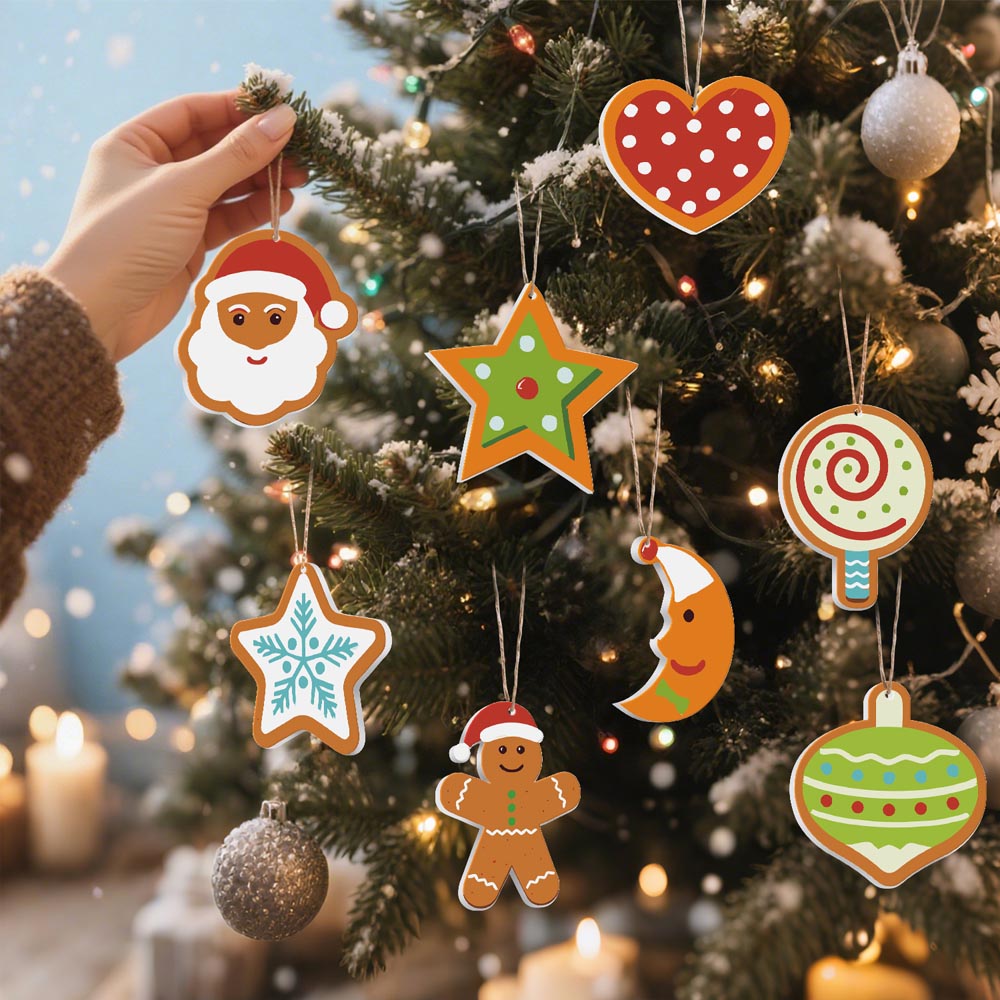 Paint by Numbers – 8 Christmas Ornaments – Sweet Stars & Santa Set