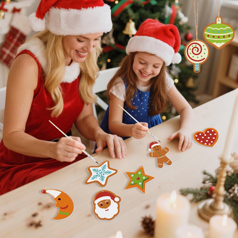 Paint by Numbers – 8 Christmas Ornaments – Sweet Stars & Santa Set