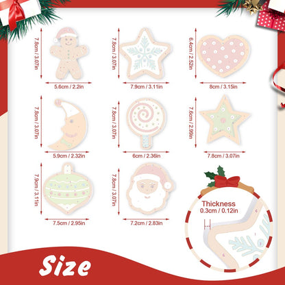 Paint by Numbers – 8 Christmas Ornaments – Sweet Stars & Santa Set