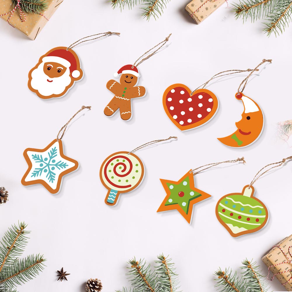 Paint by Numbers – 8 Christmas Ornaments – Sweet Stars & Santa Set