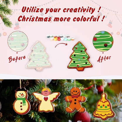 Paint by Numbers – 8 Christmas Ornaments – Whimsical Cookie Style Set