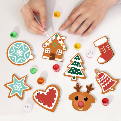 Paint by Numbers – 8 Christmas Ornaments – Winter Mint & Gingerbread Set