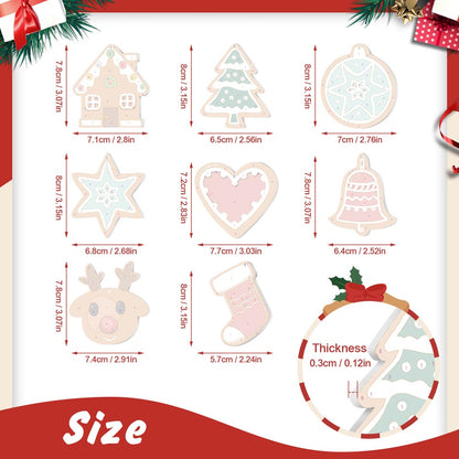 Paint by Numbers – 8 Christmas Ornaments – Winter Mint & Gingerbread Set