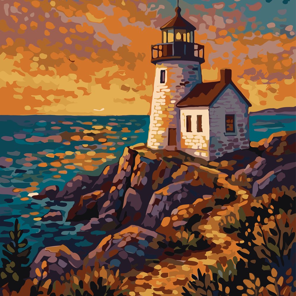 Paint by Numbers - Acadia Lighthouse