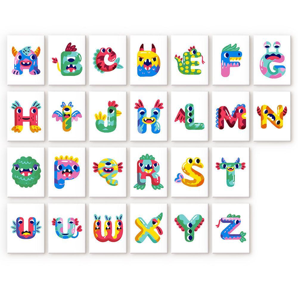Paint by Numbers – Alphabet Painting Kit | A to Z Cute Monster Letters