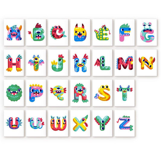 Paint by Numbers – Alphabet Painting Kit | A to Z Cute Monster Letters