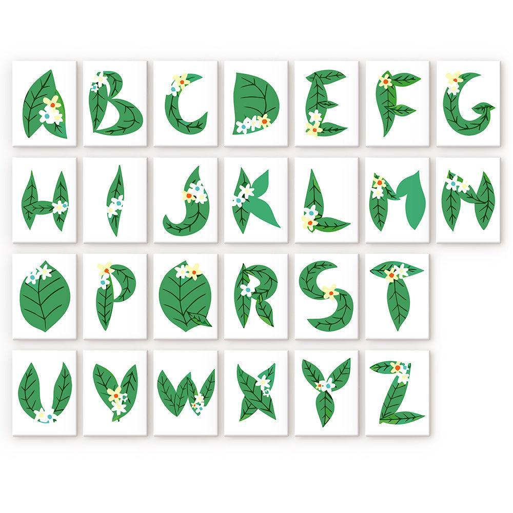 Paint by Numbers – Alphabet Painting Kit | A to Z Leafy Green Letters