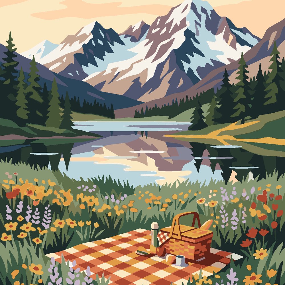 Paint by Numbers - Alpine Meadow Picnic