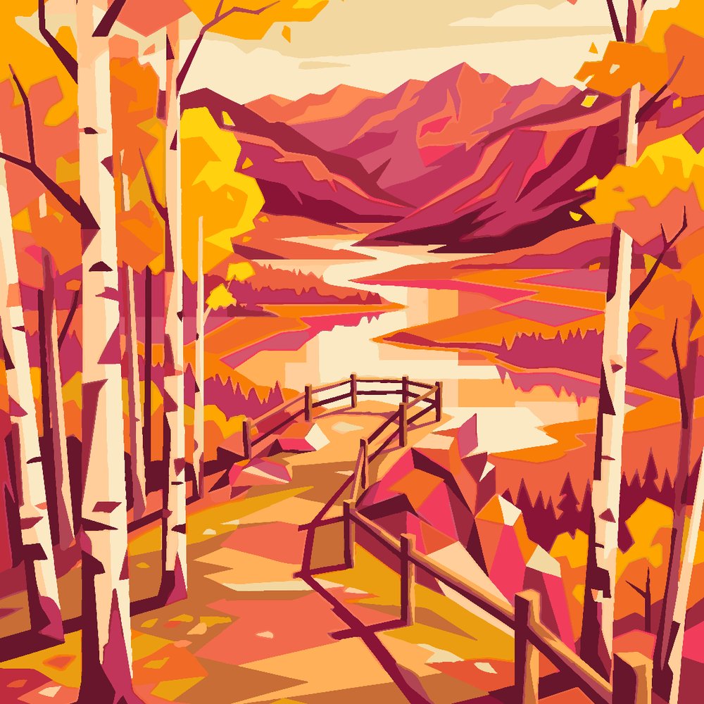 Paint by Numbers - Autumn Trail to the Lookout