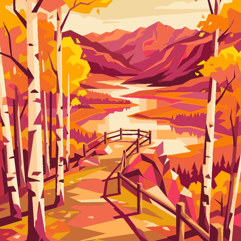 Paint by Numbers - Autumn Trail to the Lookout