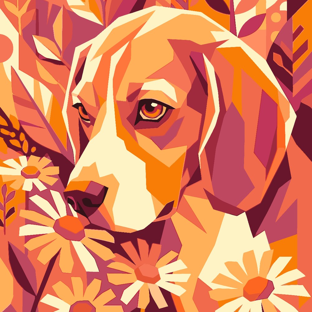 
Paint by Numbers - Beagle in the Garden