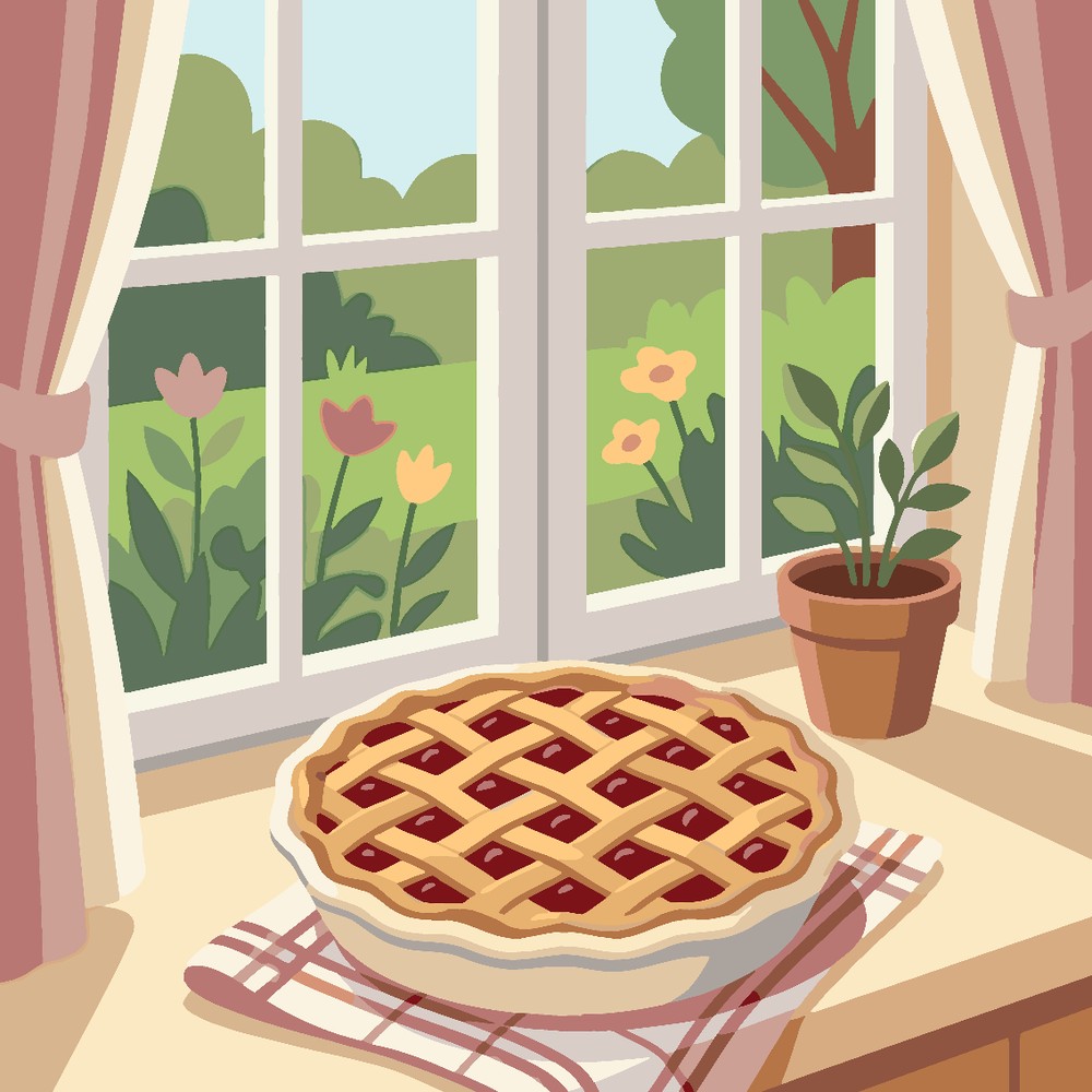 Paint by Numbers - Cherry Pie on the Windowsill