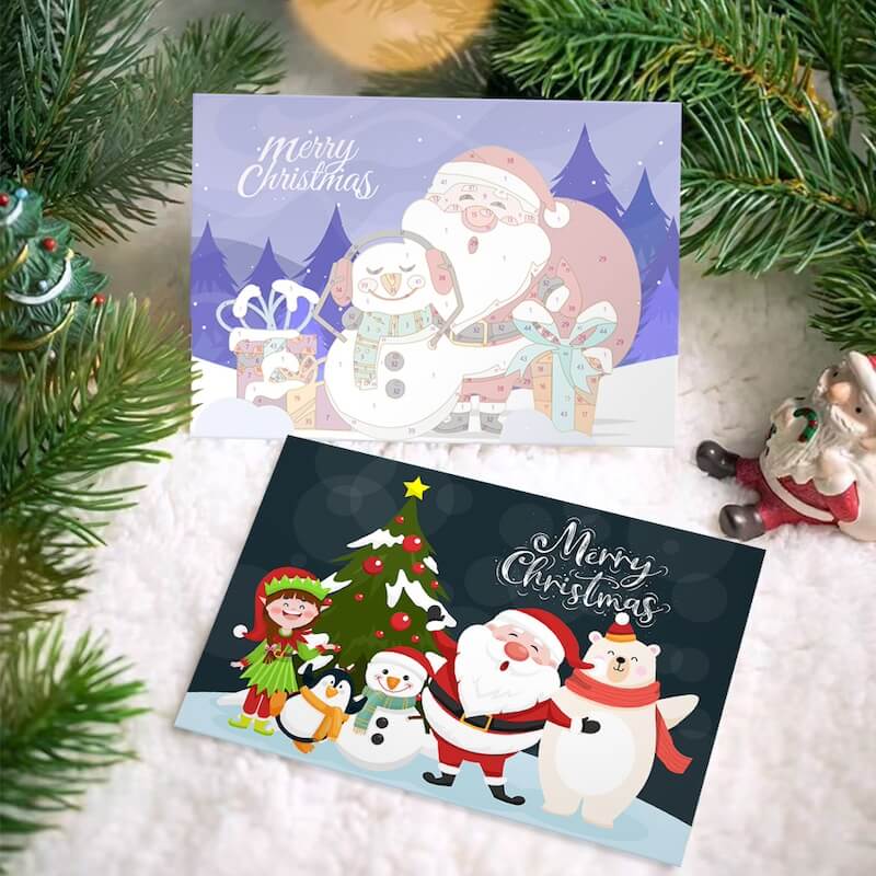 
Paint by Numbers - Christmas Cards | Santa Claus