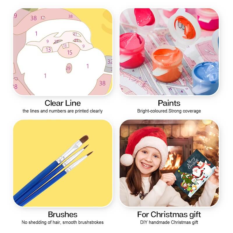 
Paint by Numbers - Christmas Cards | Santa Claus