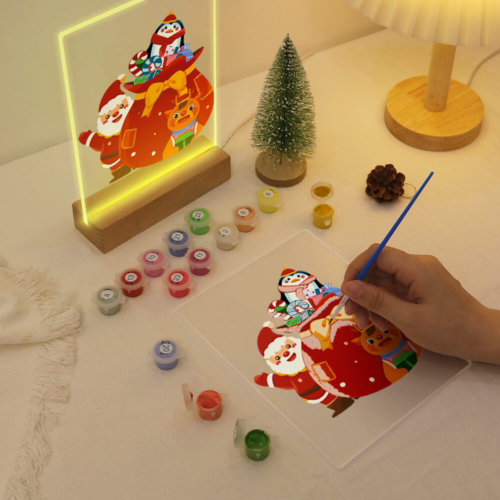 
Paint by Numbers -  Christmas Light | Santa Claus with gifts