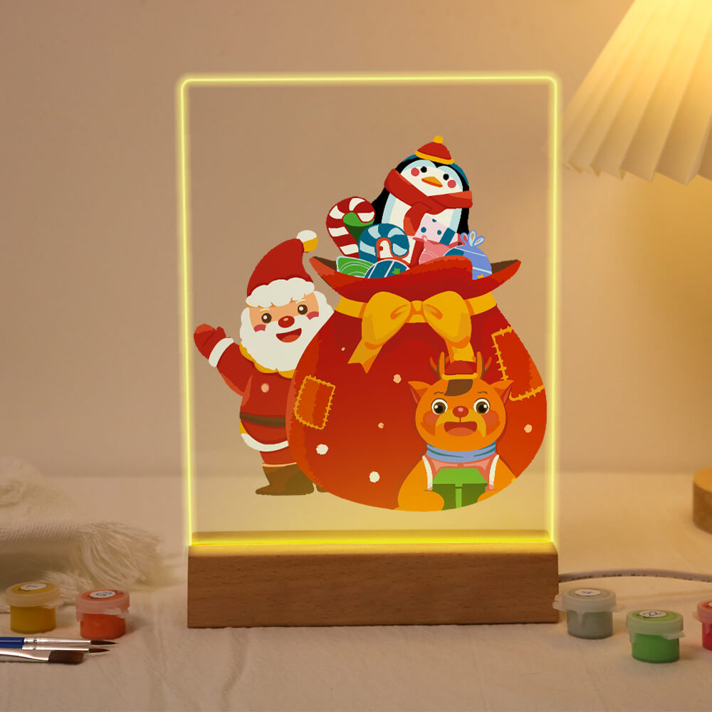 
Paint by Numbers - Christmas Light | Santa Claus with gifts