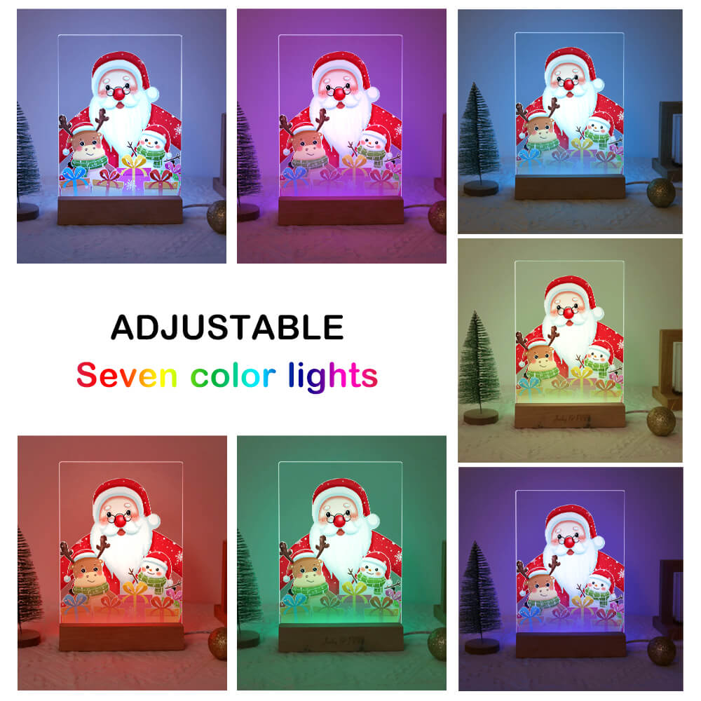 
Paint by Numbers -  Christmas Light | Santa Claus with reindeer and snowman