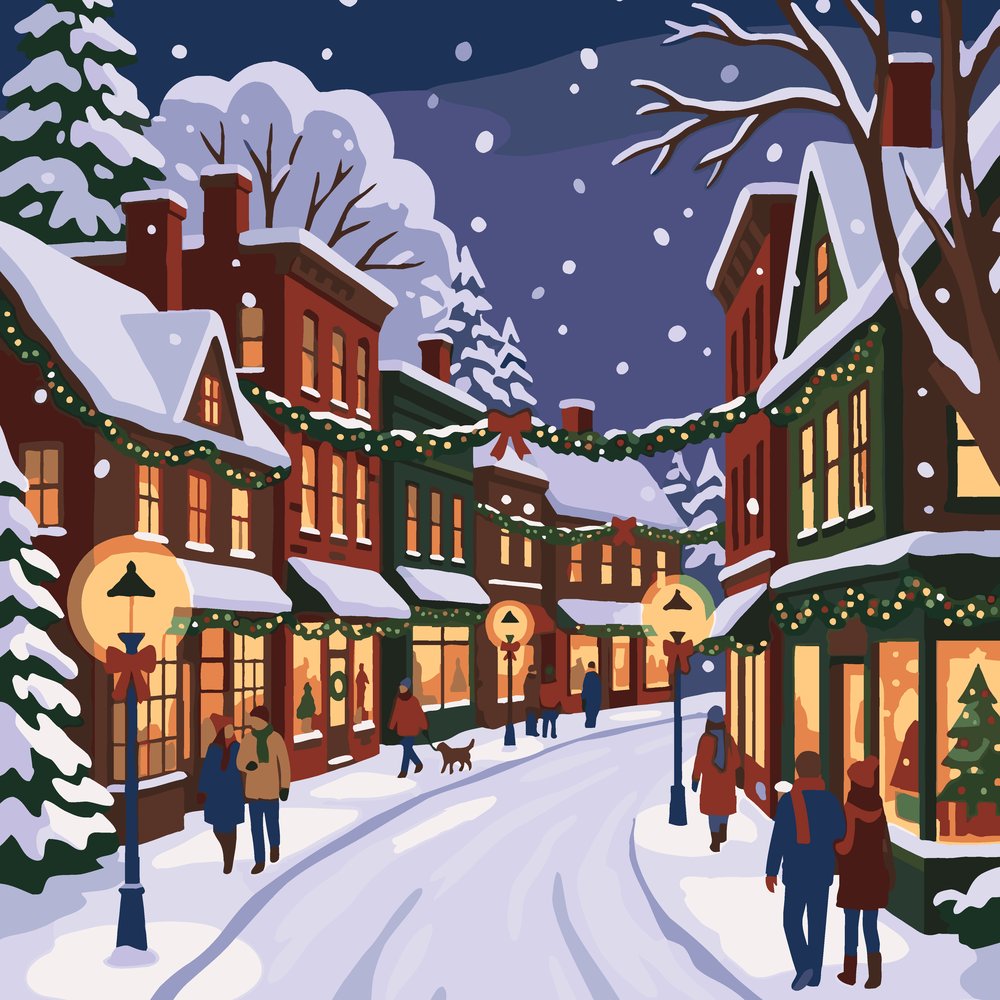 Paint by Numbers - Christmas Village Street