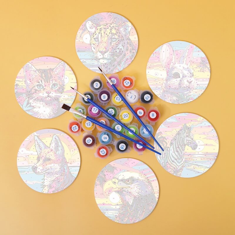 
Paint by Numbers - Coasters | Animal Portraits
