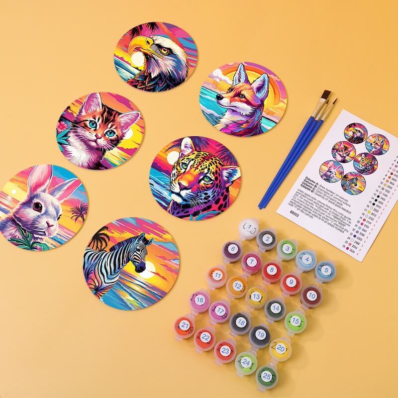 
Paint by Numbers - Coasters | Animal Portraits