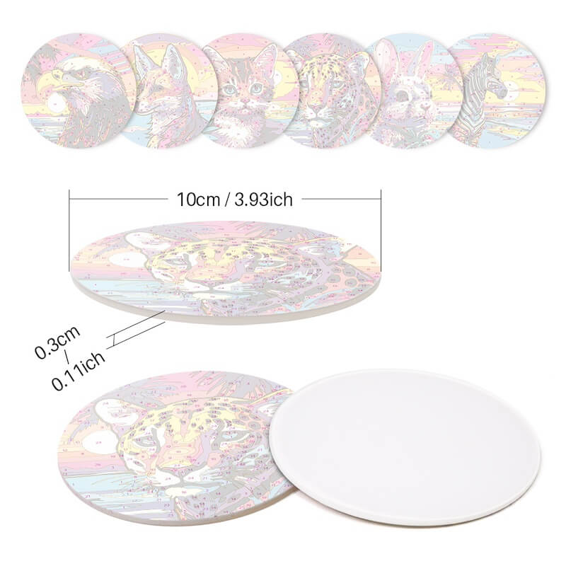 
Paint by Numbers - Coasters | Animal Portraits
