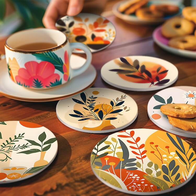 
Paint by Numbers - Coasters | Botanical Illustrations