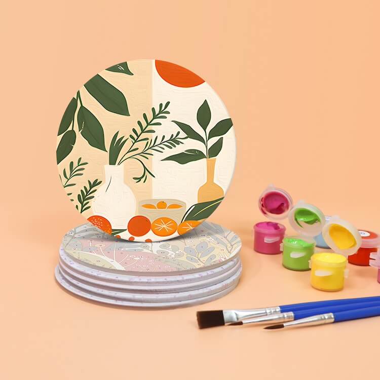 
Paint by Numbers - Coasters | Botanical Illustrations