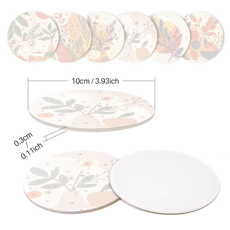 
Paint by Numbers - Coasters | Botanical Illustrations