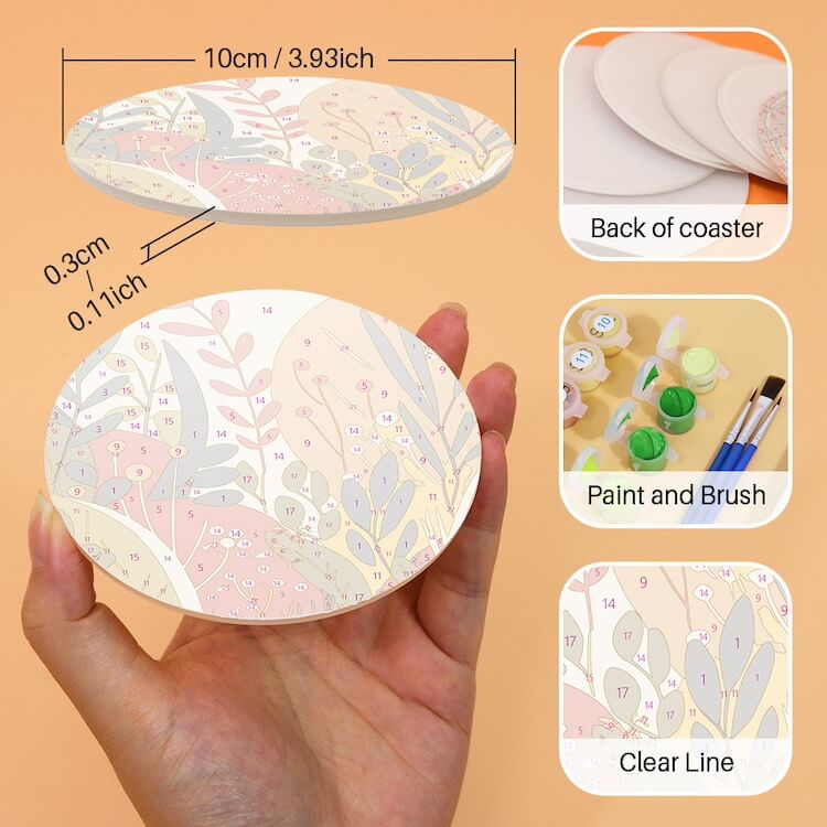 
Paint by Numbers - Coasters | Botanical Illustrations