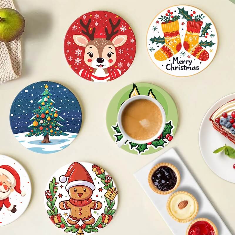 
Paint by Numbers - Coasters | Christmas