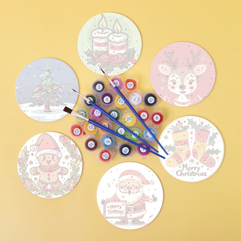 
Paint by Numbers - Coasters | Christmas