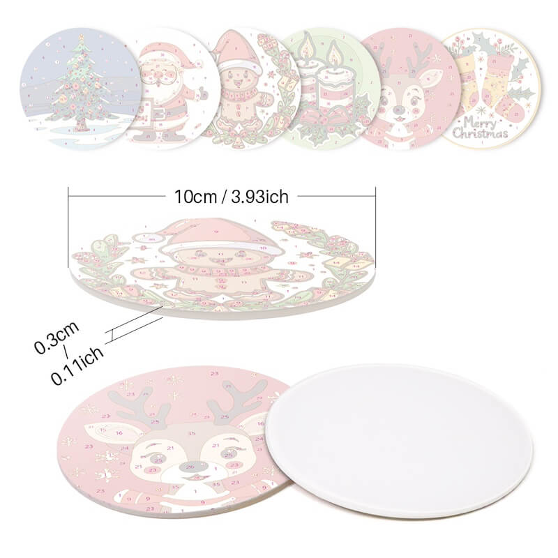 
Paint by Numbers - Coasters | Christmas