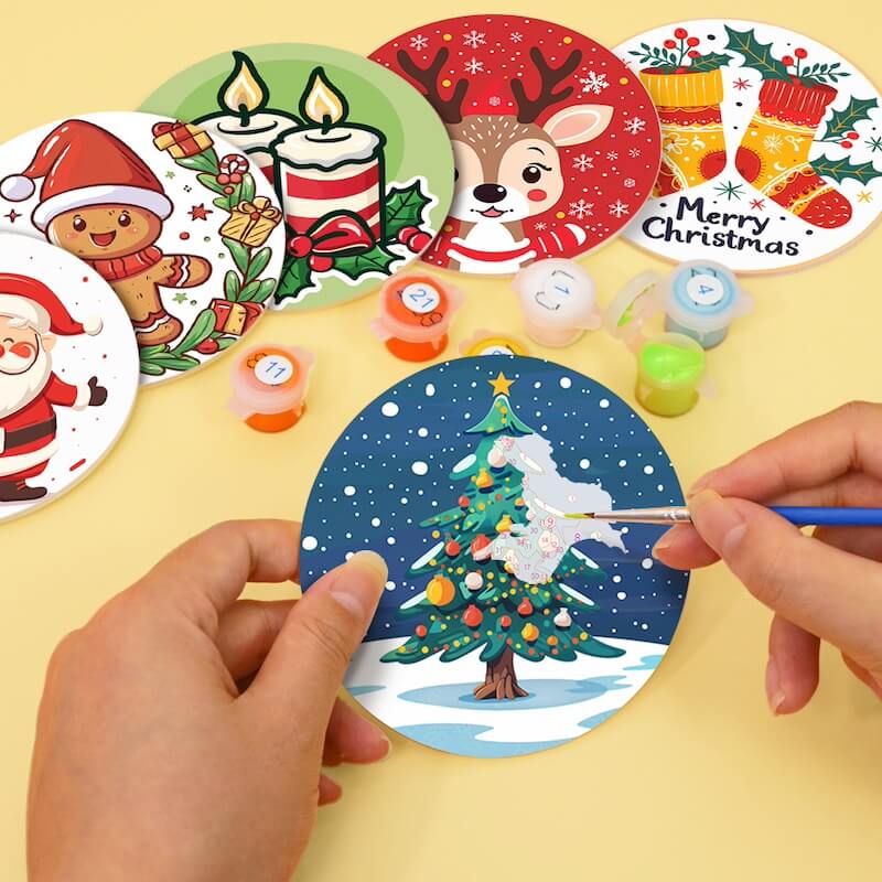 
Paint by Numbers - Coasters | Christmas